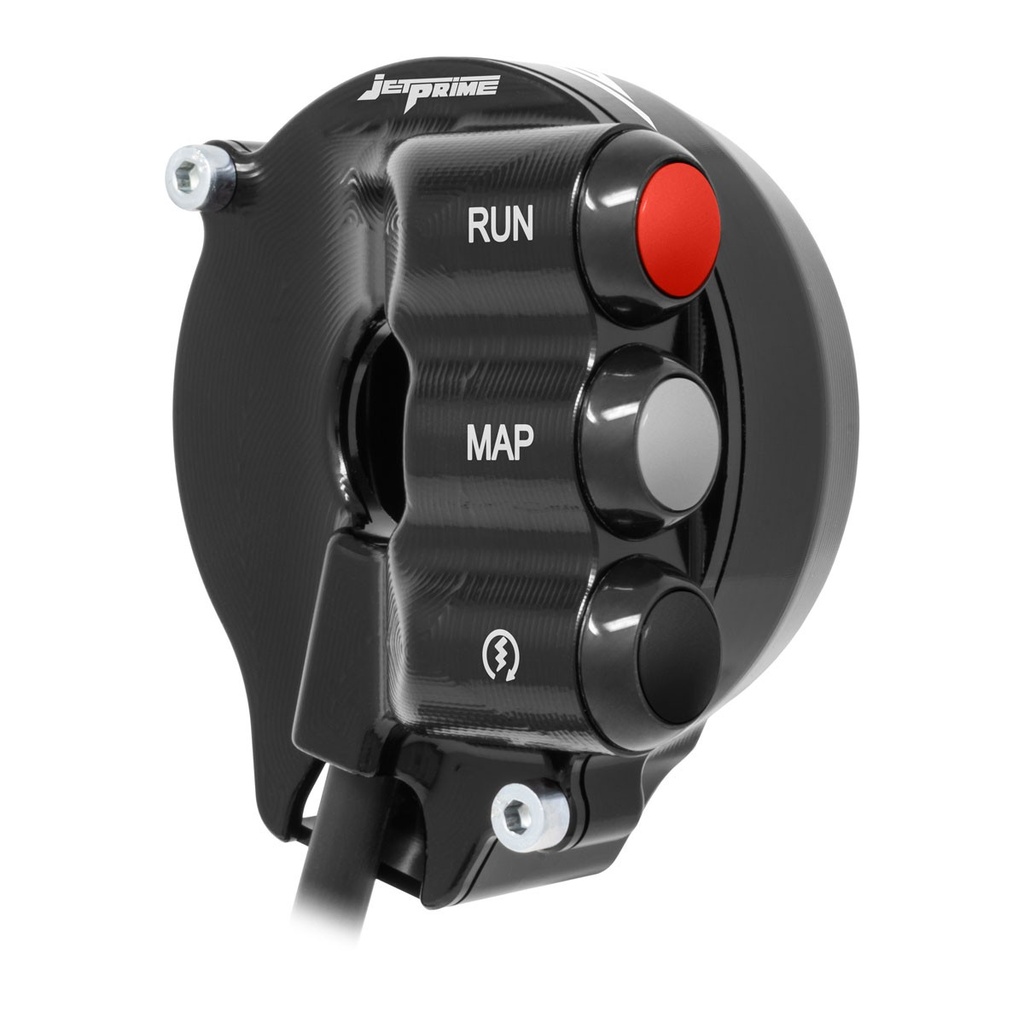[JPCOAP660RV] Jetprime Throttle Cover with Handlebar Switch for Aprilia RSV4 (Black) - image 1