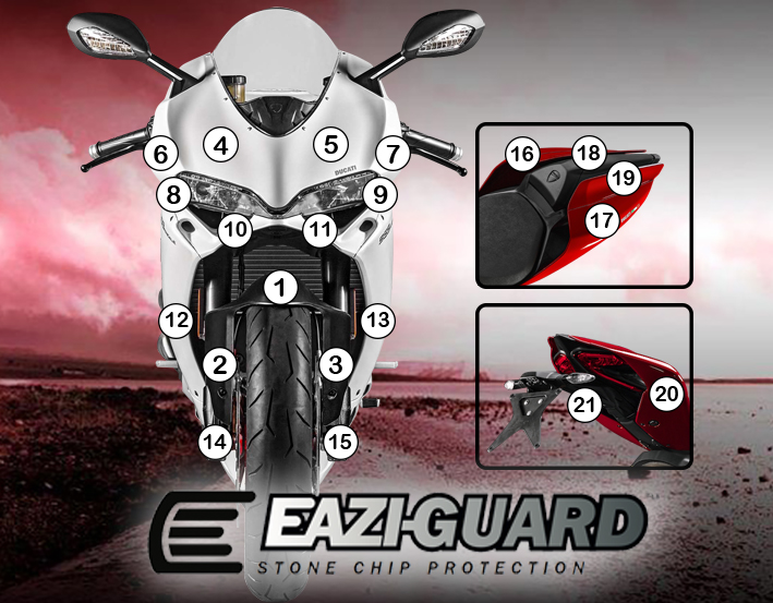 Eazi-Guard Paint Protection Film for Ducati Panigale 1299, gloss or matte