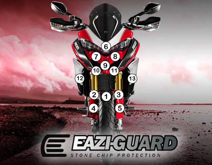 Eazi-Guard Paint Protection Film for Ducati Multistrada 1200 2015 - 2017, gloss or matte