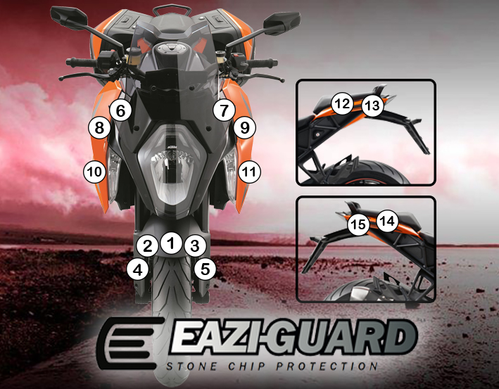 Eazi-Guard Paint Protection Film for KTM 1290 Super Duke GT 2016 - 2018, gloss or matte