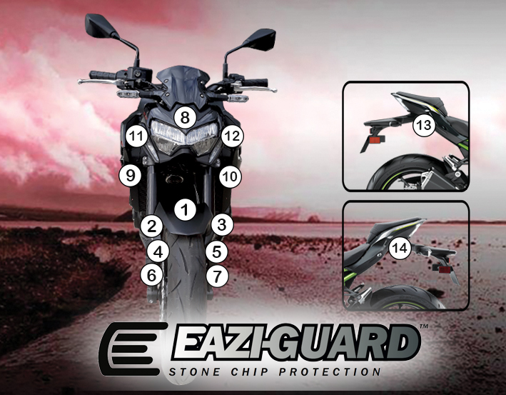 Eazi-Guard Paint Protection Film for Kawasaki Z900 2020, gloss or matte