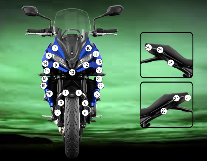 Eazi-Guard Paint Protection Film for Triumph Tiger Sport 660, gloss or matte