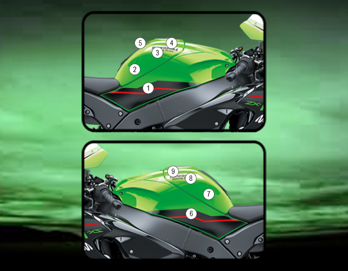 Eazi-Guard Tank Protection Film for Kawasaki ZX-10R ZX-10RR, gloss or matte
