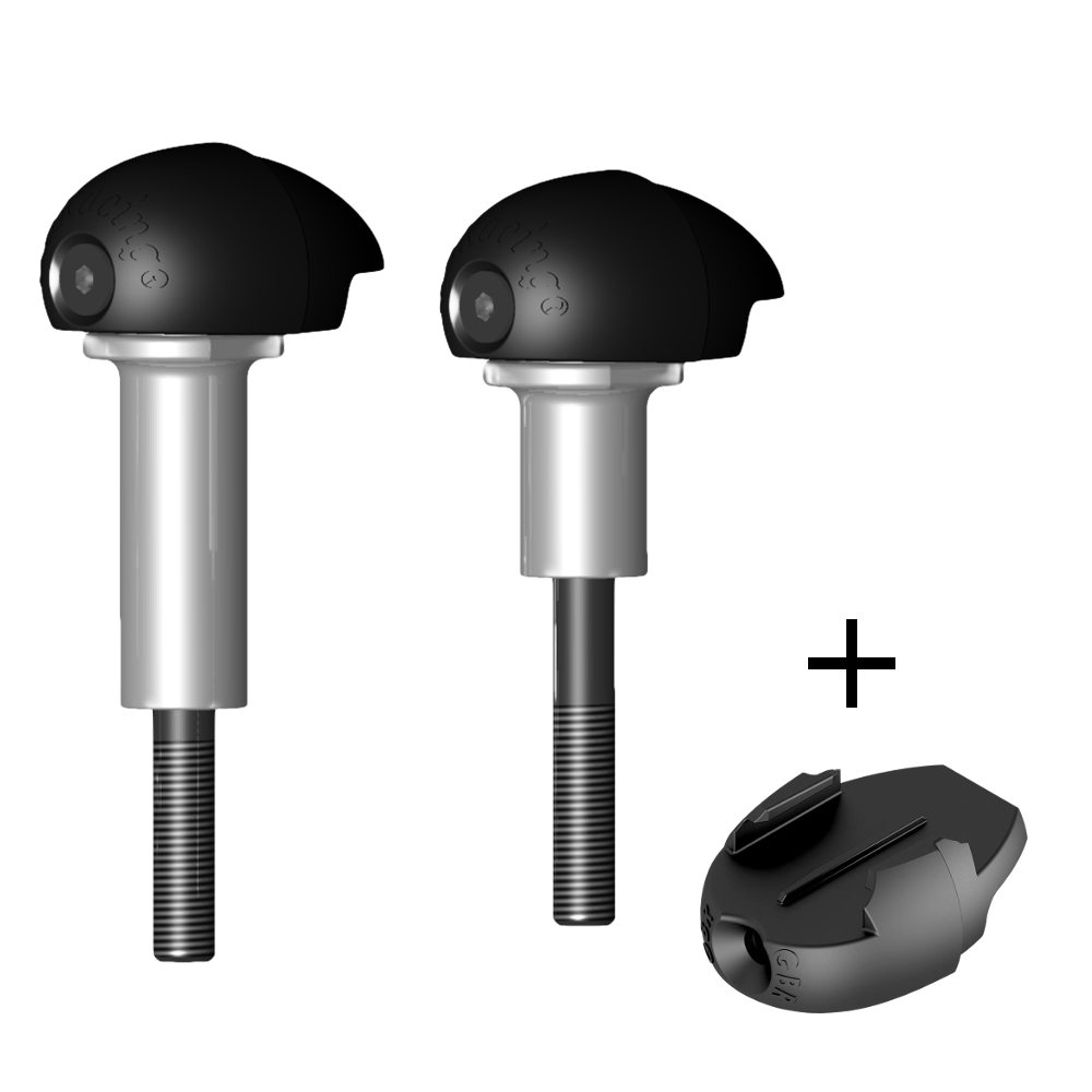 GBRacing Bullet Frame Sliders (Race) for Kawasaki ZX-6R GoPro™ Camera Mount bundle